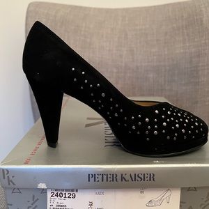 Peter Kaiser Women’s Elfi  Black peep toe platform pumps US 6.5M